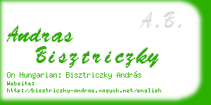 andras bisztriczky business card